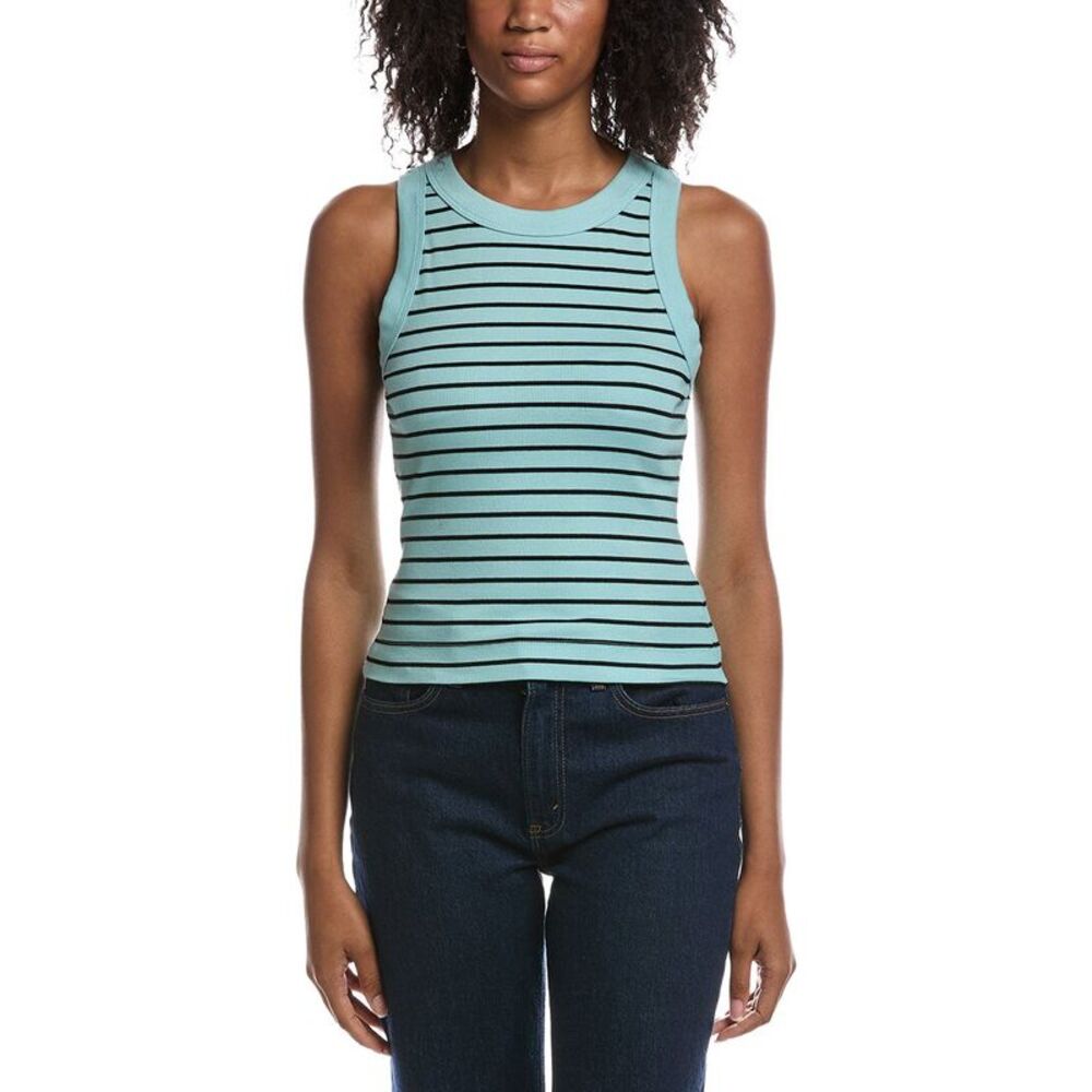 Michael Stars Womens  Gina Ringer Tank Top, Blue